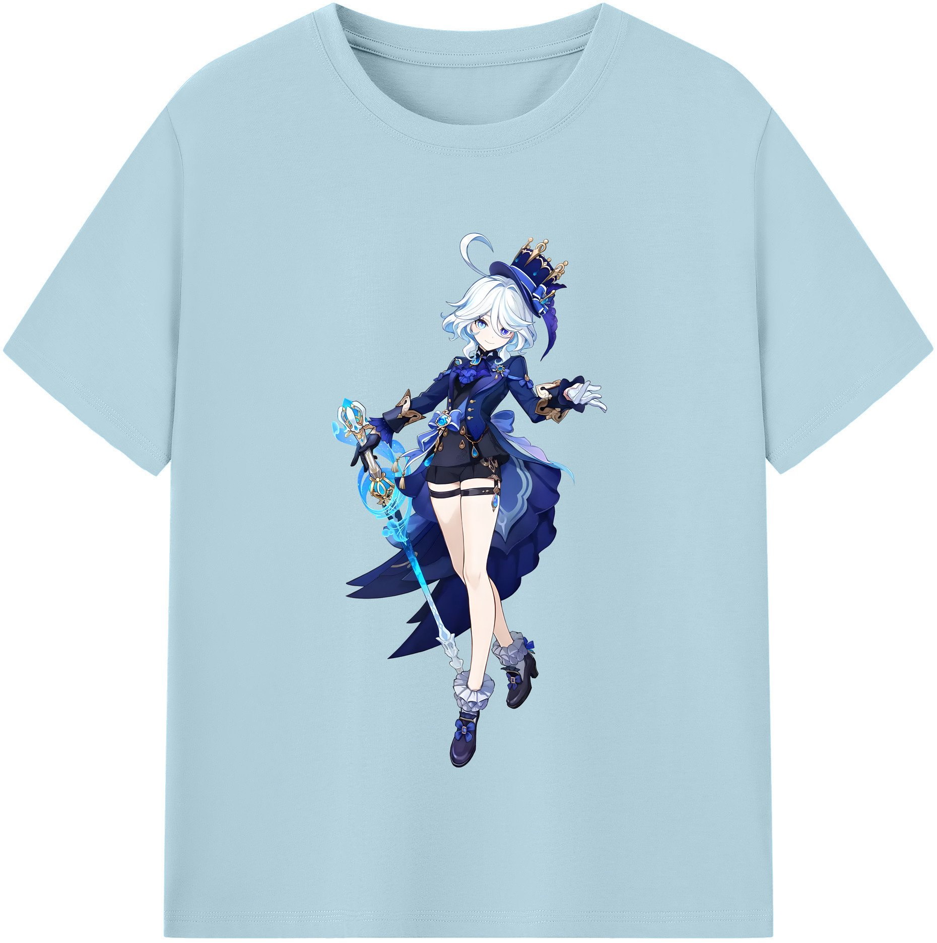 げんし神 フリーナ genshin Furina 綿100％半袖Tシャツ（フロントプリント）